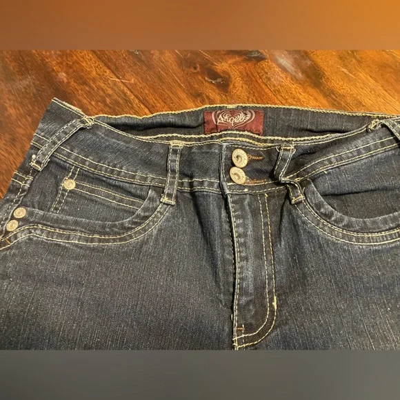 VTG Angels Dark Wash Denim Jeans Size 4 - Picture 2 of 8